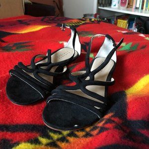 BARNEYS NEW YORK Black Leather Sandals